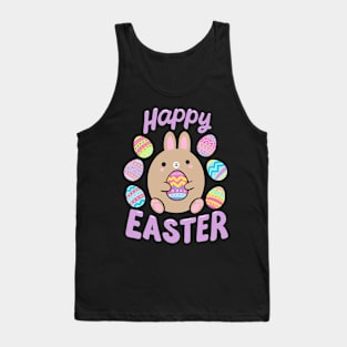 Happy Easter Bunny holding an egg cute illustration Tank Top